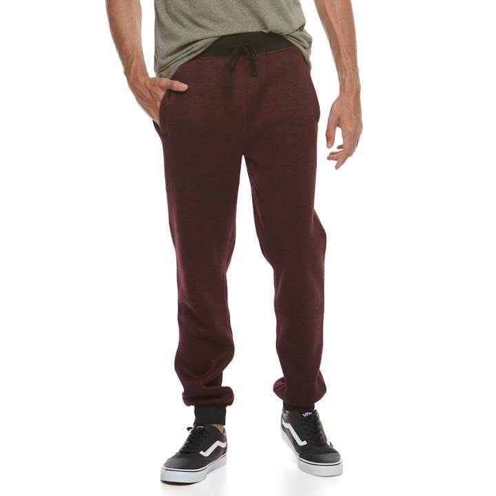 Men's Hollywood Jeans Sweater-knit Jogger Pants, Size: Medium, Red Other