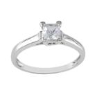10k White Gold Lab-created White Sapphire Solitaire Engagement Ring, Women's, Size: 6