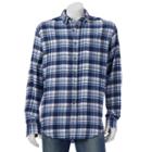 Big & Tall Croft & Barrow&reg; Classic-fit Plaid Flannel Button-down Shirt, Men's, Size: 4xb, White