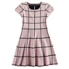 Girls 7-16 My Michelle Patterned Knit Sweater Skater Dress, Size: Small, Light Pink