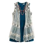 Plus Size Girls 7-16 Knit Works Floral Dress & Vest Set, Size: 20 1/2, Med Green