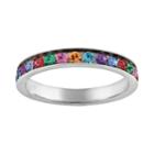 Silver Plated Simulated Crystal Eternity Ring, Women's, Size: 7, Multicolor