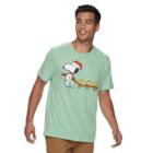 Men's Peanuts Snoopy Holiday Tee, Size: Large, Green Oth