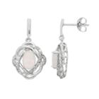 Radiant Gem Sterling Silver Lab-created Opal Oval Knot Drop Earrings, Women's, White