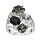Brilliance Cluster Ring With Swarovski Crystals, Women's, Size: 7, Black