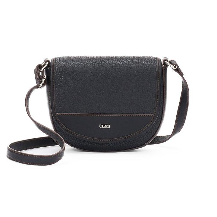 Chaps Mariam Crossbody Saddle Bag, Women's, Black