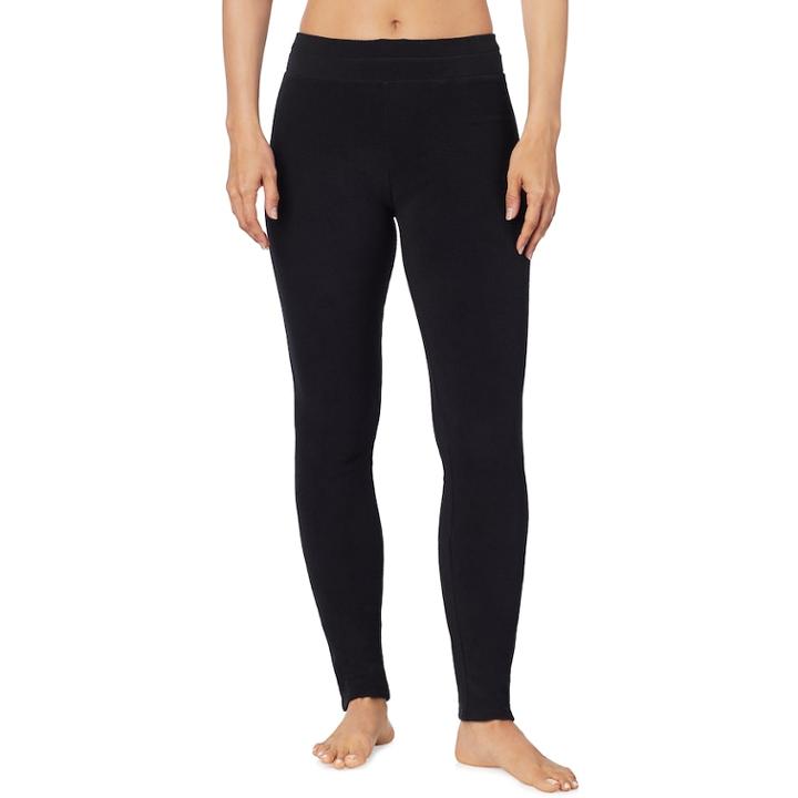 Women's Cuddl Duds Stretch Fleece Leggings, Size: Xs, Black