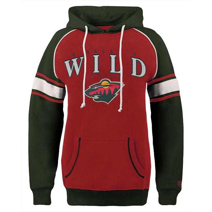 Women's Old Time Hockey Minnesota Wild Breen Pullover Hoodie, Size: Xl, Red