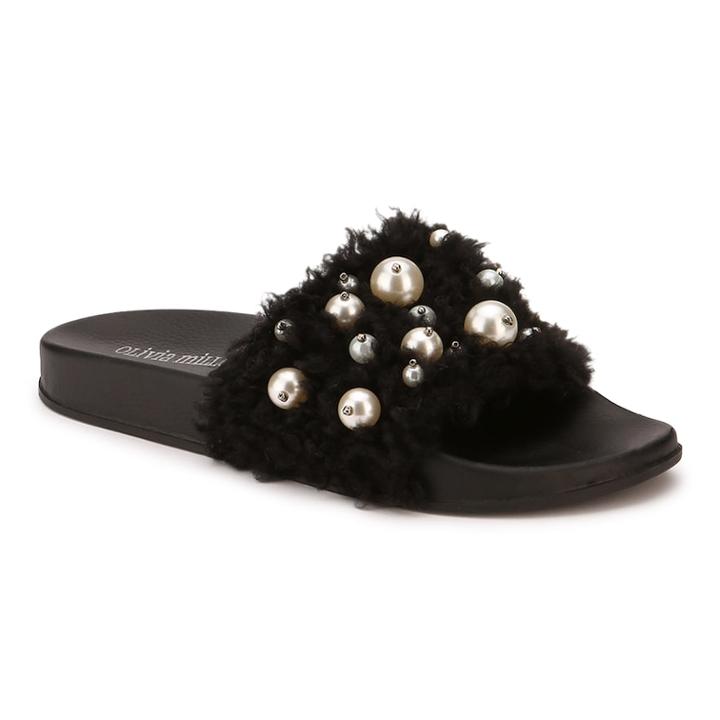 Olivia Miller Wales Women's Slide Sandals, Size: Medium (6), Black