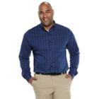 Big & Tall Van Heusen Flex Non-iron Classic-fit Windowpane Button-down Shirt, Men's, Size: L Tall, Blue