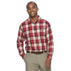 Men's Columbia Notched Peak Classic-fit Plaid Button-down Flannel Shirt, Size: Xl, Med Red