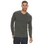 Men's Apt. 9&reg; Premier Flex Solid V-neck Tee, Size: Medium, Dark Grey