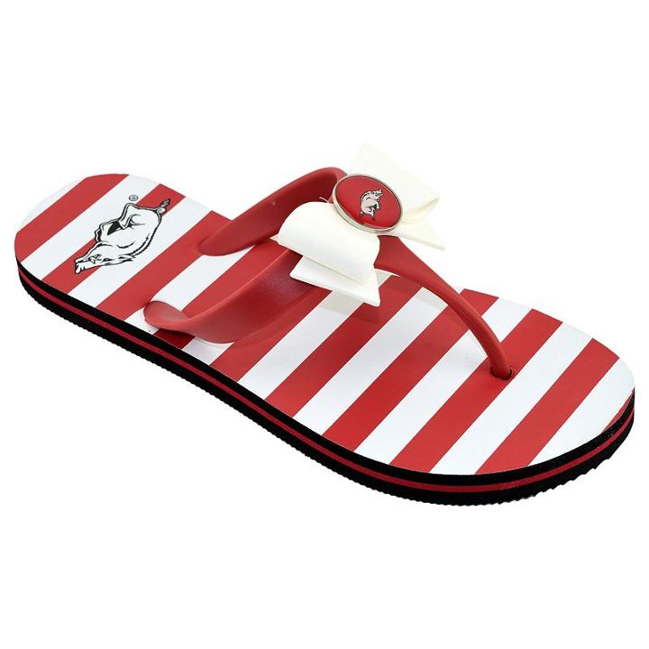 Women's College Edition Arkansas Razorbacks Bow Flip-flops, Size: Small, Dark Red