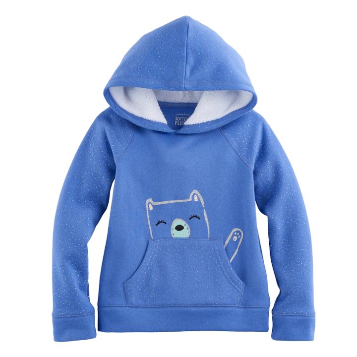 Girls 4-10 Jumping Beans&reg; Hooded Pullover, Size: 6, Blue (navy)