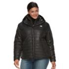 Plus Size New Balance Puffer Jacket, Women's, Size: 1xl, Black Embossed