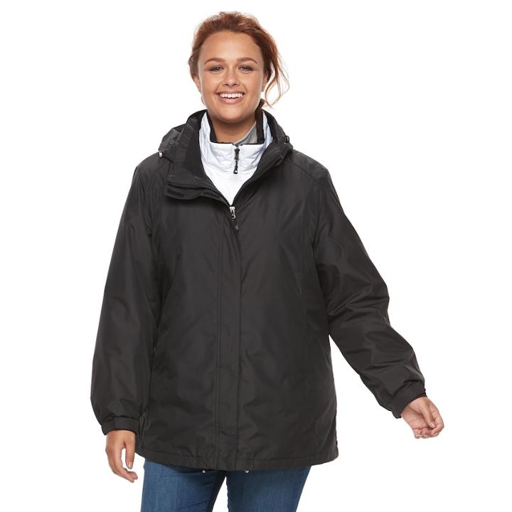 Plus Size Zeroxposur Piper 3-in-1 Systems Jacket, Women's, Size: 2xl, Black
