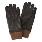 Men's Haggar Leather & Knit Gloves, Size: Medium, Dark Brown