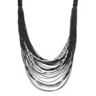 Black Tube Layered Necklace, Women's, Oxford