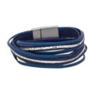Wrapped Chain & Simulated Crystal Wrap Bracelet, Women's, Navy