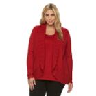 Plus Size Napa Valley Lurex Mock-layer Sweater, Women's, Size: 2xl, Med Red