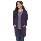 Women's Napa Valley Long Raglan Cardigan, Size: Large, Drk Purple