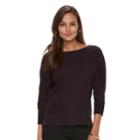 Women's Dana Buchman Boatneck Sweater, Size: Medium, Drk Purple