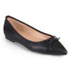 Journee Collection Lena Women's Pointed Ballet Flats, Girl's, Size: Medium (7.5), Black