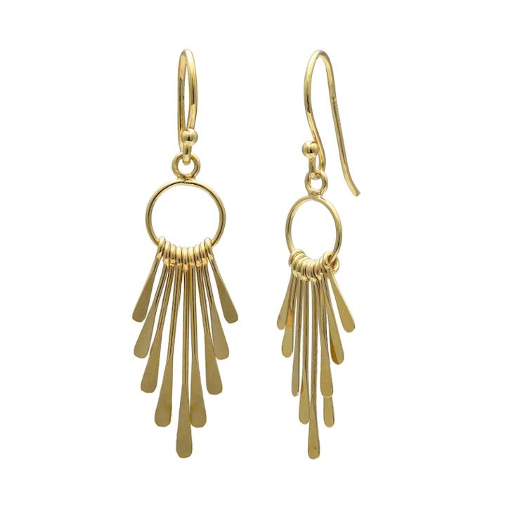 Primrose 14k Gold Over Silver Graduated Paddle Drop Earrings, Women's