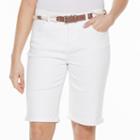 Women's Gloria Vanderbilt Joslyn Roll-up Bermuda Shorts, Size: 16, White
