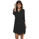 Women's Apt. 9&reg; Georgette Shirtdress, Size: Large, Black