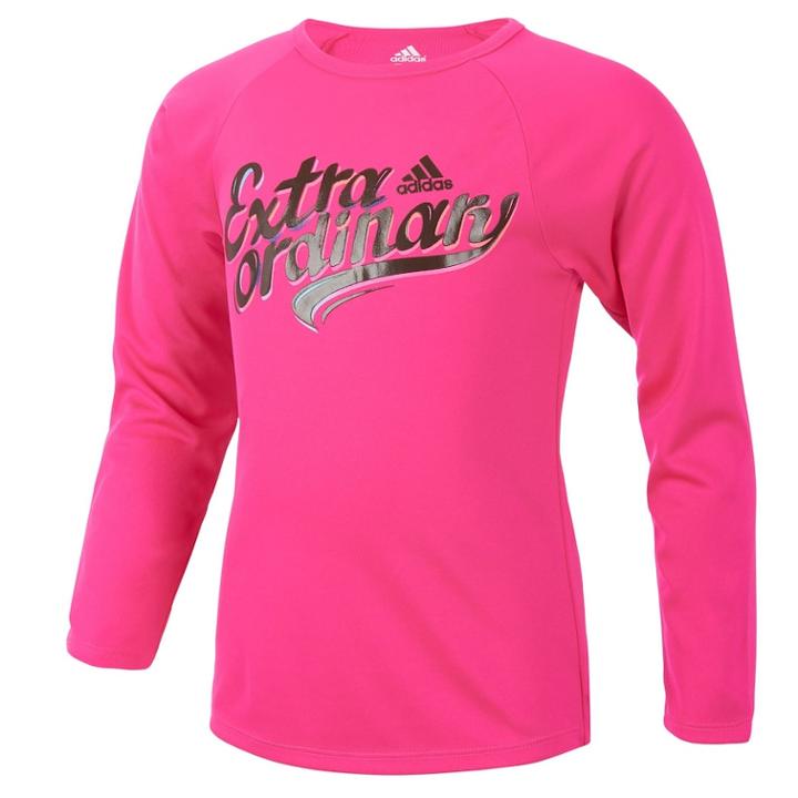 Girls 7-16 Adidas Long Sleeve Extraordinary Tee, Size: Large, Med Pink