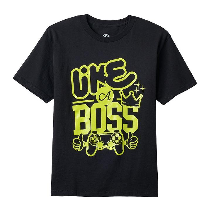 Boys 8-20 Like A Boss Tee, Boy's, Size: Large, Black