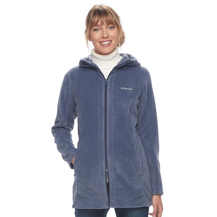 Women's Columbia Three Lakes Hooded Long Fleece Jacket, Size: Large, Purple Oth