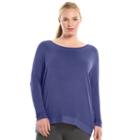 Plus Size Gaiam Pura Studio To Street Drop-shoulder Tunic, Women's, Size: 2xl, Dark Blue