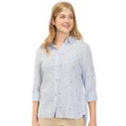 Women's Izod Weekend Linen-blend Shirt, Size: Large, Blue (navy)