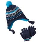 Boys Carter's Knit Trapper Hat & Mittens Set, Blue