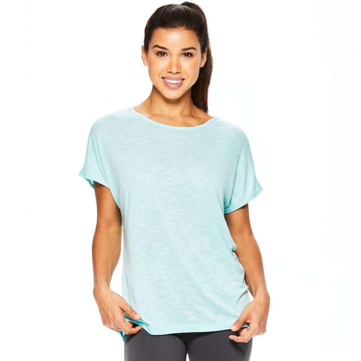 Women's Gaiam Poise Short Sleeve Yoga Top, Size: Medium, Green