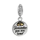 Individuality Beads Sterling Silver & 14k Gold Over Silver Remember You Are Loved Disc Charm, Women's, Grey