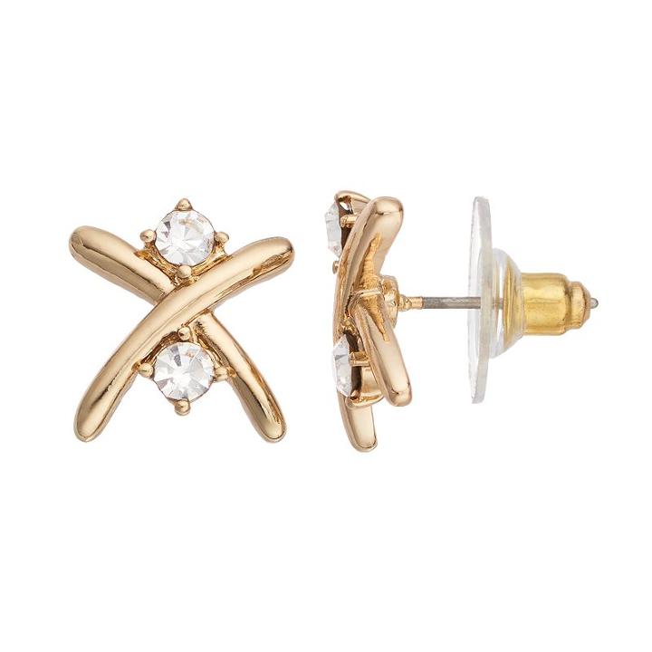 Jennifer Lopez Crisscross Stud Earrings, Women's, Gold