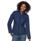 Women's Weathercast Quilted Midweight Side-stretch Jacket, Size: Medium, Blue