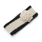 Sijjl Women's Floral Wool Knit Headband, Black