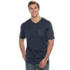 Big & Tall Croft & Barrow&reg; Classic-fit Easy-care V-neck Pocket Tee, Men's, Size: 3xb, Blue (navy)