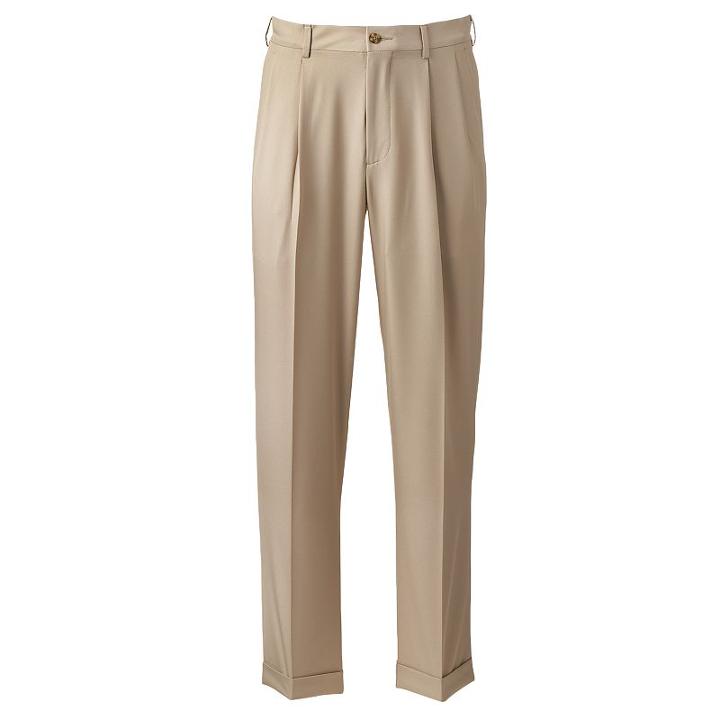Big & Tall Grand Slam Performance Easy-care Double-pleated Golf Pants, Men's, Size: 50x32, Dark Beige