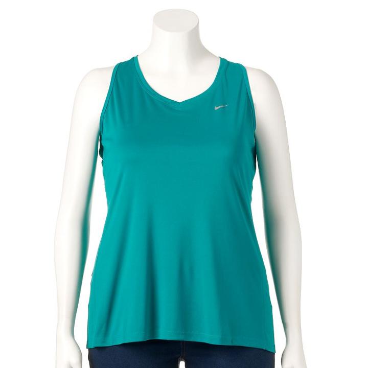 Plus Size Nike Ext Miler Dri-fit Racerback Running Tank, Women's, Size: 3xl, Green Oth