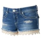 Juniors' Almost Famous Crochet Hem Shortie Shorts, Girl's, Size: 11, Orange Oth