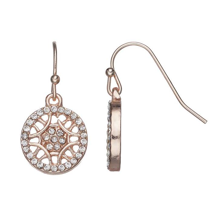 Lc Lauren Conrad Filigree Circle Drop Earrings, Women's, Light Pink