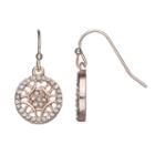 Lc Lauren Conrad Filigree Circle Drop Earrings, Women's, Light Pink