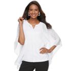 Women's Dana Buchman Button-front Slubbed Poncho, Size: S/m, White
