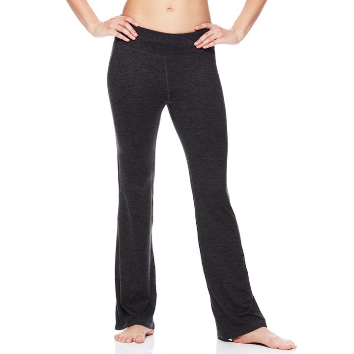 Women's Gaiam Om Marled Midrise Yoga Pants, Size: Large, Black