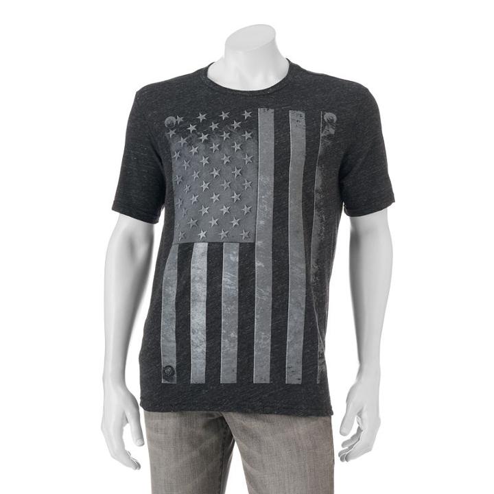 Men's Apt. 9&reg; Riveted Flag Tee, Size: Large, Black